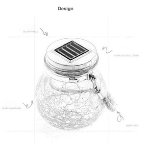 Lámpara Solar LED de Cristal con Diseño de Frasco de Vidrio, Decoración Creativa para Jardín, Patio, Botella de los Deseos, Luz Nocturna - Product Image 4