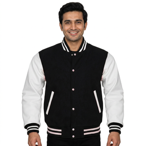 Classic Casual Winter Varsity <b>Jacket</b> for <b>Men</b> High Street Style with <b>Light</b> Hooded Collar Long CollegeBaseballjacket for <b>men</b> - Product Image 1