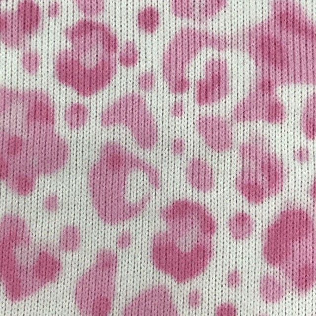 Трикотажная ткань из полиэстера стрейч с принтом персикового цвета