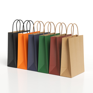 Bolsas de Papel Kraft de Color Sólido Duraderas Directas de Fábrica, Embalaje para Llevar, Reutilizables, Reciclables, Bolsas de Papel Negras para Uso Diario - Product Image 4