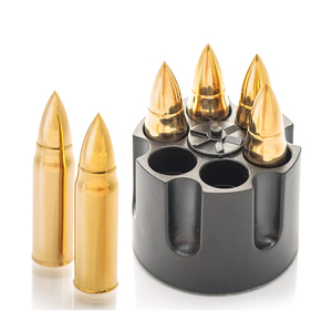Regali fantastici per gli uomini in acciaio inox riutilizzabile whisky proiettile in metallo cubetto di ghiaccio con Base - Product Image 4