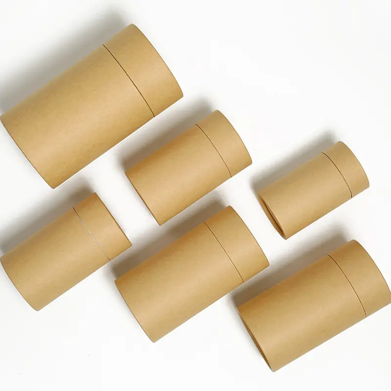 Трубки из крафт-бумаги, Круглый цилиндр, контейнер для чая и кофе, биоразлагаемые картонные упаковочные трубки