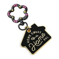 Pendentif porte-clés or rose en forme de cœur avec message en émail et fleur, ornement de sac, pour cadeaux de remise de diplôme