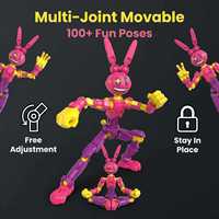 Circus Magique Pamny Jax Lapin Articulé Imprimé en 3D, Jouet de Décompression Corporel Complet DIY