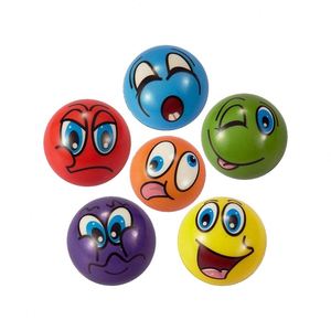 Vente en gros de balles anti-stress en PU Emojis 6,3 cm, jouet promotionnel en mousse souple avec couleur personnalisée pour soulager le stress - Product Image 1