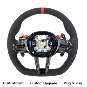 Volante de Coche de Cuero y Alcántara para <span class=keywords><strong>BMW</strong></span> M3 M5 G80 M4 G82 G01 X4 G02 X5 G05 X6 G06 G11 G12 G20 G30 Z4 G29 M340i F30 E90 - Product Image 1