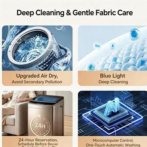 Fully Automatic Single-Tube Portable Large Wash Cloth 10kg <b>Top</b>-Load Washing Machine Stainless Steel and <b>Rust</b>-resis - Product Image 6