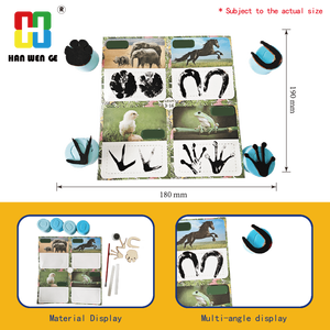 Juego Educativo <span class=keywords><strong>de</strong></span> Tarjetas con Sellos <span class=keywords><strong>de</strong></span> Huellas <span class=keywords><strong>de</strong></span> Animales para Niños, Ecológico y No Tóxico, <span class=keywords><strong>de</strong></span> Madera, Marca Hanwenge, para Aula y Ciencias - Product Image 2