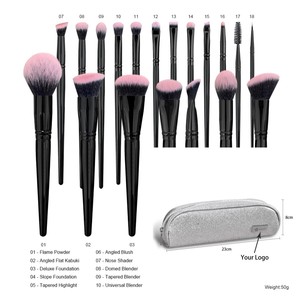Paquet de luxe ensemble de 18 pièces Super professionnel noir maquillage cosmétiques pinceau Kit accessoires de beauté pinceau de maquillage personnalisé - Product Image 5
