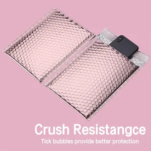 Lot de 10 enveloppes à bulles en polyéthylène doré rose métallisé, rembourrées, aluminisées, pour envois <span class=keywords><strong>postaux</strong></span>, emballages cadeaux, expédition - Product Image 6