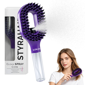 2-in-1 Spray Hair <b>Brush</b> with Fine Mist Nozzle – Anti-Static Smoothing Comb, Travel-Friendly Dry/Wet Styling Tool - Product Image 5