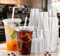 Gobelets en plastique transparent jetables et recyclables, très demandés, pour boissons froides, café glacé, bubble tea et boissons aux fruits