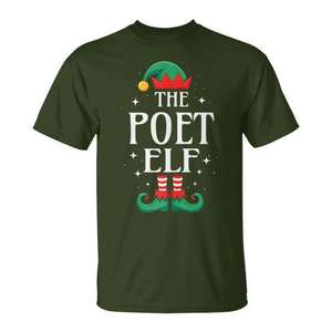T-shirt de Noël The Poet Elf, tenue de Noël assortie, chemise de fête - Product Image 1