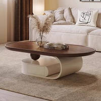 Nouvelle Table Basse Design en Noyer Massif, Crème Créative, Moderne, Simple et Petite pour Salon
