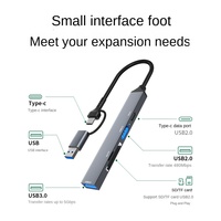 Station d'accueil multifonction Type-C/USB, interface USB3.0, lecteur de carte un-vers-trois, Hub SD/TF ADS-806D, 5 Ports