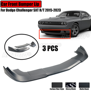 For Dodge Challenger SXT R/T 2015-2023 Car Front Bumper Lip Spoiler <b>Splitter</b> Diffuser Carbon Fiber Look Glossy Black Matte Black - Product Image 1