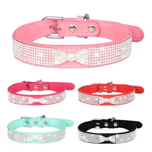 Pet Supplier Premium Night Safety Flashing Glow Artificial Diamond Illuminated Pet Necklace Diamond Dog Collar