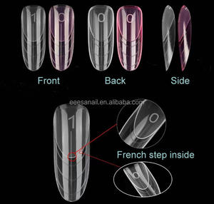2025 nuevo rosa claro corto mediano <span class=keywords><strong>almendra</strong></span> con incrustaciones <span class=keywords><strong>de</strong></span> línea francesa paso Popit superior doble <span class=keywords><strong>forma</strong></span> puntas <span class=keywords><strong>de</strong></span> <span class=keywords><strong>uñas</strong></span> - Product Image 3