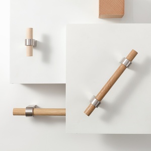 MAXERY - Tiradores de Muebles de Diseño Nórdico Moderno, de Madera Maciza de Roble Blanco, Tiradores de Aluminio para Armarios de Cocina, Perillas para Cajones - Product Image 6