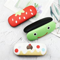 Étui à lunettes rigide mignon motif dessin animé, boîte de protection portable pour lunettes avec design Panda, Fraise, Grenouille pour Enfants, Filles et Femmes