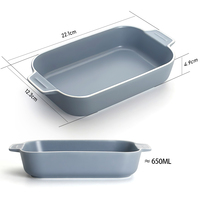 Plat de cuisson en céramique en gros, plat à gratin rectangulaire, plat de cuisson antiadhésif avec doubles poignées
