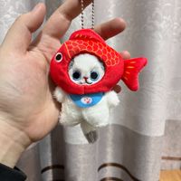 Peluches peluche mignon doux animal en peluche jouets chaton chat peluche jouet porte-clés Kawaii chat chanceux Taiyaki poisson Cosplay peluche