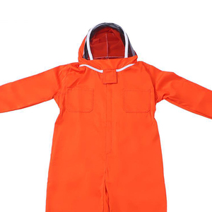 Combinaison de travail unisexe OEM orange avec capuche et écran facial, en polyester, fermeture éclair intégrale, plusieurs poches, vêtements de travail de sécurité - Product Image 5