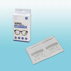 Limpador de lente de óculos anti-neblina, descartável, molhado