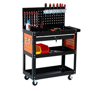 OEM ODM Custom Steel Heavy Duty Silent Tool Cart <b>Flat</b> <b>Trolley</b> Factory Supply Industrial Storage Handling <b>Trolley</b> - Product Image 3