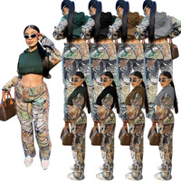 J & H fashion 2XL plus size abbigliamento invernale 2022 tendenze set due pezzi felpa con cappuccio donna giacche stampa tessuto e tuta da jogging streetwear