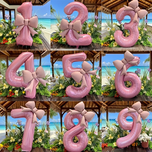 2 Grandi <span class=keywords><strong>Palloncini</strong></span> Opachi a Forma di Fiocco Rosa, 32 Pollici - Adatti per Feste di <span class=keywords><strong>Compleanno</strong></span>, Matrimoni, Anniversari, Festival - Product Image 2