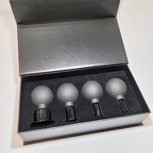 Ensemble de ventouses à presser à la main, 2 pièces, noir et blanc, dédié au <span class=keywords><strong>visage</strong></span>, lifting du <span class=keywords><strong>visage</strong></span>, ventouses <span class=keywords><strong>en</strong></span> caoutchouc et <span class=keywords><strong>en</strong></span> <span class=keywords><strong>verre</strong></span>, massage sous vide, ventouses Hijama, pot cosmétique - Product Image 2