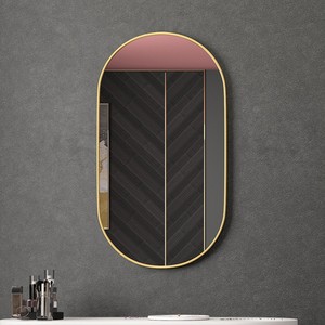 <span class=keywords><strong>Miroir</strong></span> de salle de bain mural ovale en métal <span class=keywords><strong>noir</strong></span>, fabrication OEM ODM, vente en gros - Product Image 2