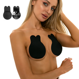 Thỏ tai hình dạng đẩy lên núm vú Bìa vô hình dính áo ngực tái sử dụng strapless backless áo ngực - Product Image 1