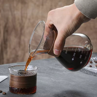 Ensemble de cafetière en verre classique pour la préparation du café à domicile avec filtre et entonnoir à oreilles suspendues