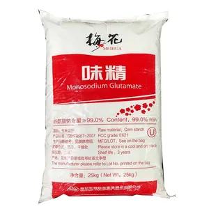 8-100 Mesh 25Kg Halal Kosher 99% Fufeng Supplier E621 Halal Msg Powder Wholesale Msg Brand Monosodium Glutamate