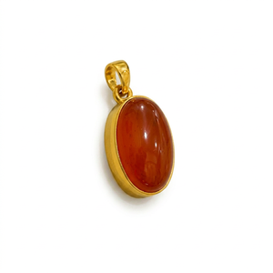 Colgante de Plata con Piedra Preciosa de Cornalina Natural en Forma Ovalada H.A. Lote al por Mayor de Joyería para Mujer de la Marca Gems, a Granel, a Elección - Product Image 1