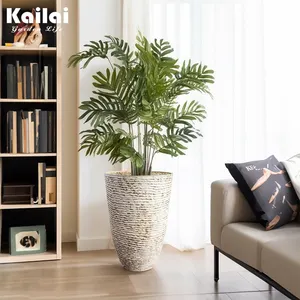 Kailai-أصيص زرع طويل القامة للاستخدام في الأماكن المفتوحة والحديقة ، مصنوع من البلاستيك ، مؤثر على الحجر ، للنباتات
