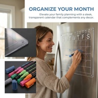 Planificador Acrílico Magnético Personalizado Semanal y Mensual con Soporte para Refrigerador, Impresión de Logotipo, Servicio OEM, Diseño Gratuito para el Hogar