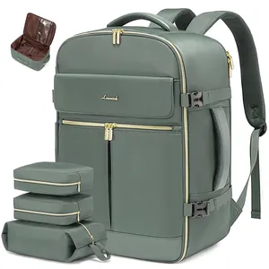 LOVEVOOK女式旅行背包，40L背包飞行批准，防水个人物品旅行包适合17.3笔记本电脑