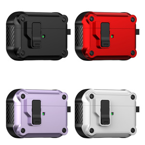 Para <span class=keywords><strong>Airpods</strong></span> Pro 2 Funda con Clip <span class=keywords><strong>de</strong></span> bloqueo seguro automático Carcasa dura resistente para <span class=keywords><strong>Airpods</strong></span> <span class=keywords><strong>3</strong></span> <span class=keywords><strong>Estuche</strong></span> <span class=keywords><strong>de</strong></span> <span class=keywords><strong>carga</strong></span> con llavero - Product Image 3