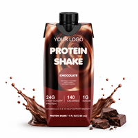 Shake protéiné prêt à boire au chocolat, 24 g de protéines, faible teneur en sucre, complément nutritionnel sportif naturel, récupération musculaire pour adultes, OEM