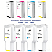 Cartucho de Tinta de Pigmento Compatible BOMA HP738XL con Chip Inteligente de 300 ml para Plotter de Formato Ancho HP DesignJet T850 T950 CAD