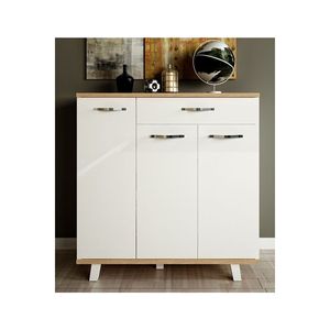 Lavantes - Zapatero Extensible de Madera Blanca de 3 Puertas con Cajón, Mueble de Almacenamiento para Entrada, Pasillo u Hogar - Product Image 2