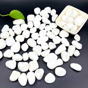 <span class=keywords><strong>Galets</strong></span> blancs naturels pour aménagement paysager, pierres blanches comme de la neige pour pavage de chemins et potage de plantes succulentes d'intérieur, vente en gros - Product Image 1