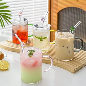 Nouvelle Arrivée Pailles en Verre à Boire Mignonnes Courbées Réutilisables en Forme de Fleur - Product Image 5