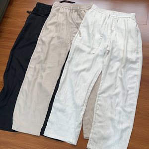 <span class=keywords><strong>Pantaloni</strong></span> Larghi Unisex OEM per Yoga, Primavera/Estate, Personalizzabili <span class=keywords><strong>con</strong></span> LOGO, Elastici, Casual, Gamba Larga, <span class=keywords><strong>in</strong></span> Lino e Cotone per Uomo - Product Image 3