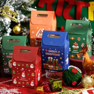 Christmas gift Small cookies Snowflake crisp cookies Colorful box Christmas Eve candy Tote box