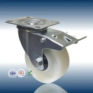Guangdong Fabricage Hoge Kwaliteit Heavy Duty Aluminium Core 4 5 6 8 10 Inch Rubber Caster Wielen 7 Inch Trolley wiel