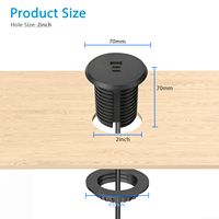 Prise de courant industrielle intégrée 65W 3A USB-C et Type-C avec 2 ports, ignifuge, pour hôpital/bureau/canapé